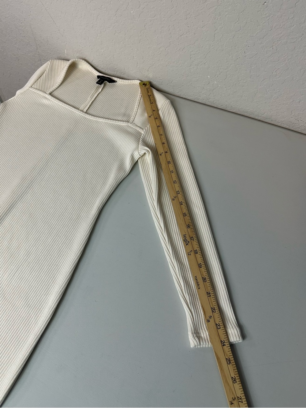 Banana Republic Women’s Ribbed Knit Long Sleeve Midi Dress Cream Size Small P - Picture 9 of 10